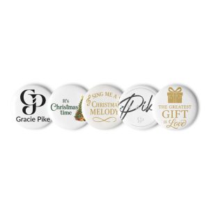 Set of Gracie Pike Pin Buttons